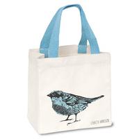 lone bird print mini tote bag