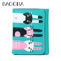 Lovely Cartoon Cats Parttern Print Women\'s Wallet Mini Coin Purse