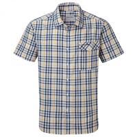 lomand short sleeved check shirt dusk blue combo