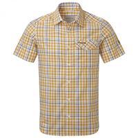 lomand short sleeved check shirt mustard combo