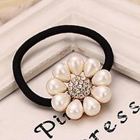 Lovely Diamond Pearl Simple Elegant Pure White Flower Hair Circle Two Optional