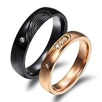 LOVE Luxury Classic Puzzle Love Couples Together Never Part Titanium Steel Ring Promis rings for couples