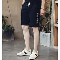 Loose Shorts Pants, Casual/Daily Active Print Mid Rise Drawstring Others Micro-elastic Summer