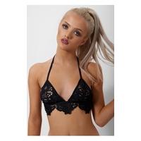 Lotus Black Floral Halterneck Bra