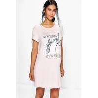 Lola Unicorn Printed Nightie - pink