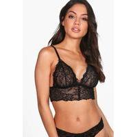 Long Line Lace Bralet - black