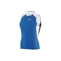 louis garneau comp sleeveless triathlon top blacklight blue m