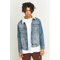 Loom Light Wash Denim Sherpa Trucker Jacket, LIGHT BLUE