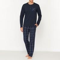 Long-Sleeved Pyjamas with Checked Trousers