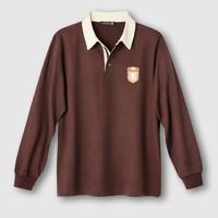 Long-Sleeved Cotton Jersey Rugby-Style Polo Shirt