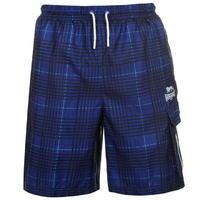 Lonsdale 2 Stripe Check Shorts Mens