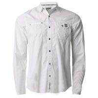 lorin popper button shirt in optic white dissident