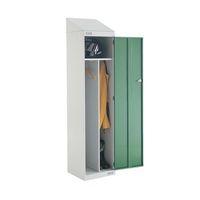 LOCKER SLOPING TOP CLEAN DIRTY 1950X450X450 L.GREY/GREEN DOOR