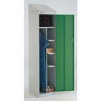 locker sloping top nurses 1950x450x450 lgreygreen door