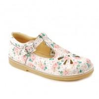 lottie iv whitepink floral girls t bar buckle sandals