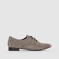 Long-Pile Leather Brogues with Striped Detail