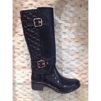 Logan High shine and buckle detail wellington boot