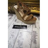 Lorella suedette cross vamp espadrille wedge