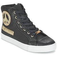 love moschino microu womens shoes high top trainers in black