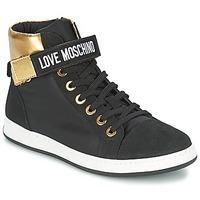 love moschino carli womens shoes high top trainers in black