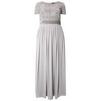 lovedrobe luxe grey short sleeve maxi dress grey