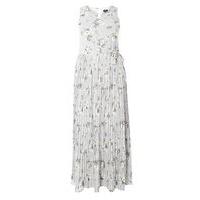 lovedrobe light grey floral pleat maxi dress light grey