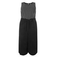 Lovedrobe Monochrome Culottes Jumpsuit, Black/White