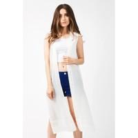 LONGLINE CHIFFON SLEEVELESS JACKET