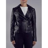 Lowndes Black Leather Biker Jacket