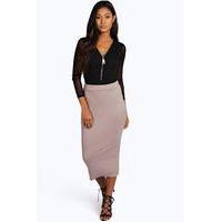 Longline Jersey Skirt - mocha