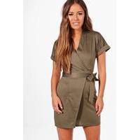 Loredana Obie Tie Wrap Dress - khaki