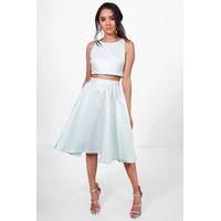 lola jacquard premium skirt co ord mint