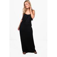 Lorna Lace Ruffle Strappy Maxi Dress - black