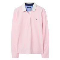 Long-sleeved Solid Polo Shirt - California Pink