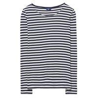 Long-sleeved Striped Rib T-shirt - Evening Blue