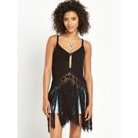 Love Label Fringed Crochet Vest Top