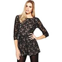 love label lace playsuit