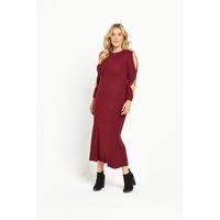 Lost Ink Curve Swing Cold Shoulder Dress