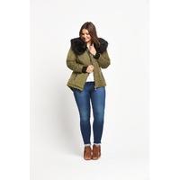 Lovedrobe Padded Coat With Faux Fur Trim