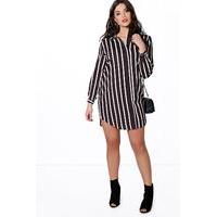 Lola Striped Woven Shirt Dress - multi