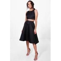 Lola Jacquard Premium Skirt Co-ord - black