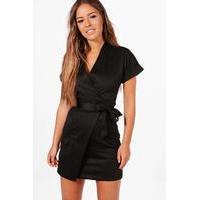 Loredana Obie Tie Wrap Dress - black