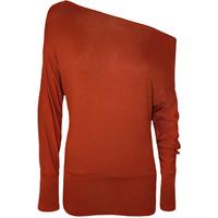 Lorena Plain Off Shoulder Batwing Top - Rust