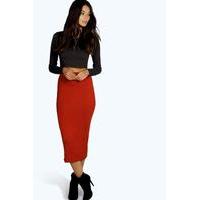 longline jersey skirt rust