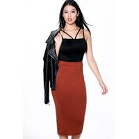 Longline Jersey Skirt - chestnut