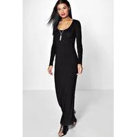Long Sleeve Maxi Dress - black