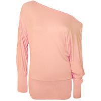 Lorena Plain Off Shoulder Batwing Top - Pink