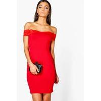Loula Lace Off The Shoulder Dress - red
