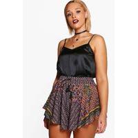 louise printed tassle trim short multi