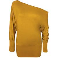 Lorena Plain Off Shoulder Batwing Top - Mustard